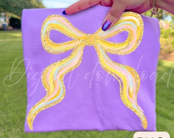 Coquette Rosett PNG: Preppy Pastell Band Clipart (Digital Nedladdning)
