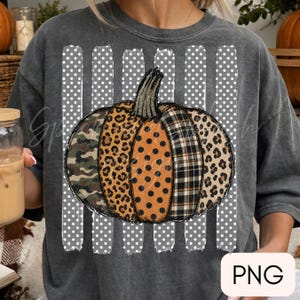 calabaza de patchwork retro png, rayas png, diseño de otoño con estampado de leopardo, Halloween preppy png, diseño de otoño moderno, diseño de otoño occidental