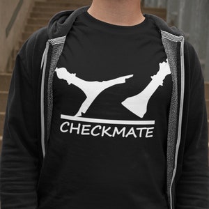Lustiges Schachmatt-Shirt, Schachmatt-Shirt, Schachfigur-T-Shirt, Schachfigur-Ritter-Shirt, lustiges T-Shirt König Königin, Schachspieleridee Geschenk, Gambit
