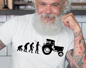 Tractor Driver Evolution Tee, Best Farmer's Gift, Farming T-Shirt, Farming Tractor Shirt, Farmer Tractor Lover Tee, Real Man Drive Tractor