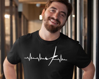 Sailplane Heartbeat Shirt, Glider Ekg Tee, Plane Shirt, Sailplane Glider Tshirt, Pilot Soaring Airplane Tee, Aeroplane Shirt, Airplane Tee