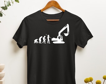 Bagger Evolution Shirt, Bagger Liebhaber Tee, Geschenk für Baggerfahrer, Bagger Shirt, Bagger Shirt, Bulldozer Evolution Tee, Builder