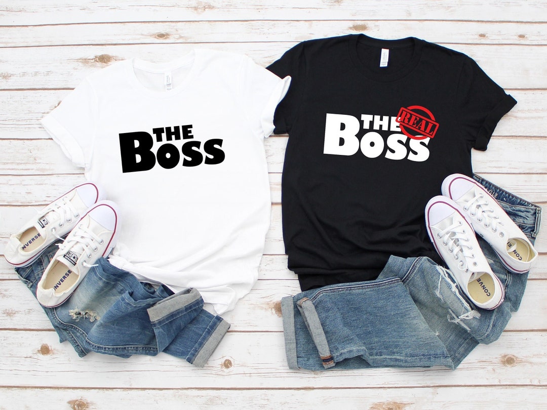 Valentines Day Shirts for Couple the BOSS the Real BOSS Shirts Blank T-shirt Tee