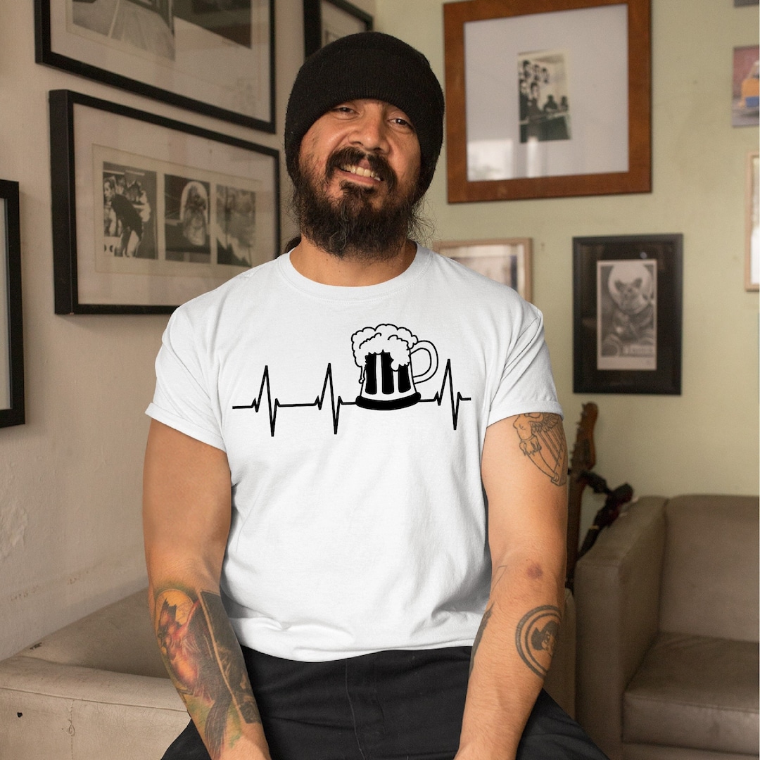 Beer Heartbeat Shirt, Beer Lover Tee, Gift for Beer Lovers, Beer Mug ...