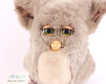 Funky Furby With Box and Spoon 2006 WORKING Purple and Green