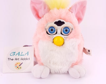 Furby Baby Peachy NOT WORKING with Neon Blue Eyes Super rare limited eye colour 1999 Old 1998 furbies