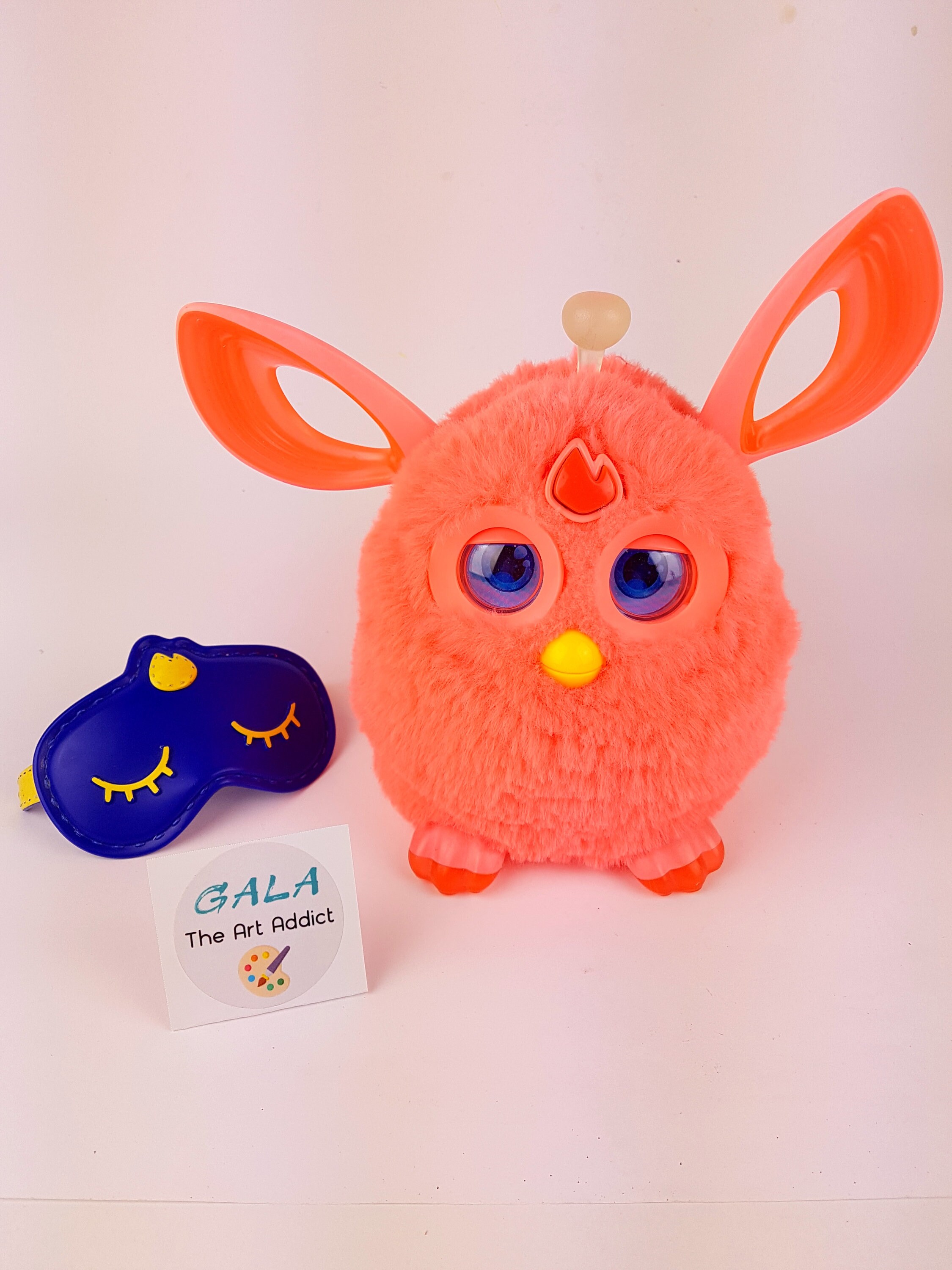 Furby Connect 2016 Orange Coral Limited edition WORKING with sleeping mask Speaks english