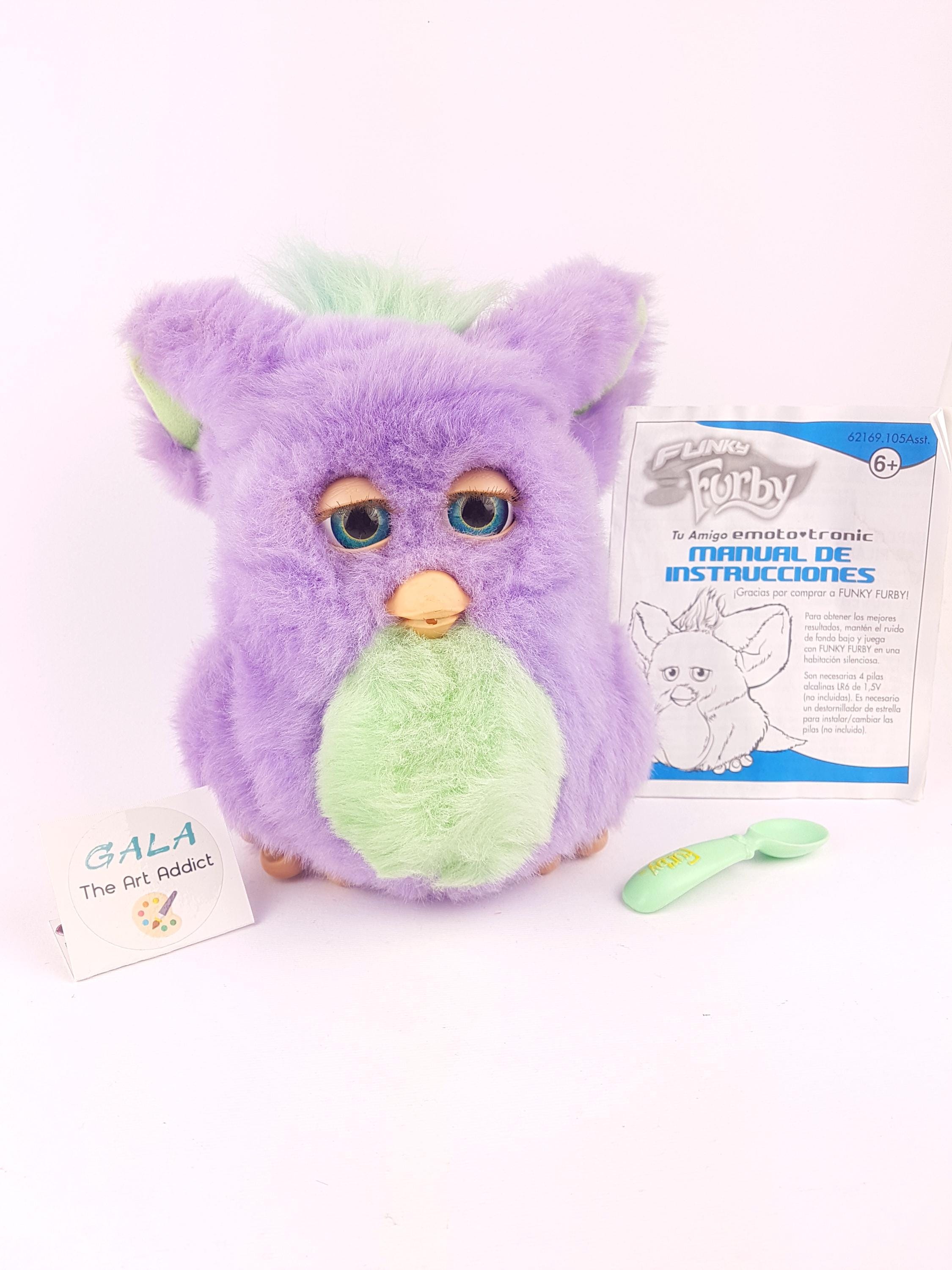 Funky Furby with Spoon 2006 WORKING Purple and Green Ultra Rare 
