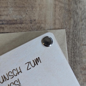 Schulabschluss Geschenk, Personalisierte Holzkarte, Geldgeschenk zum Schulabschluss, Geldgeschenkarte mit Namen Abschluss Schule Bild 6