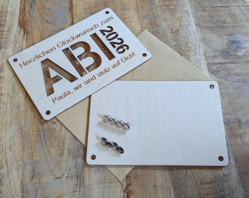 Graduation gift, Class of 2026, Personalized money gift for graduation, Wooden card for money, School graduation card with name image 9