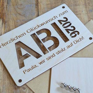Graduation gift, Class of 2026, Personalized money gift for graduation, Wooden card for money, School graduation card with name image 10