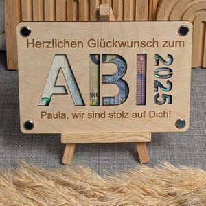 Geschenk Abitur, Geschenk Abi 2025, Personalisiertes Geldgeschenk zum Abitur, Schulabschluss Karte mit Namen