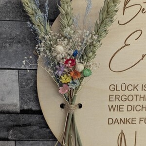 Occupational Therapist Thank You Gift – Personalized Wall Sign / Wooden Sign with Dried Flowers, Thank You Best Occupational Therapist Bunt