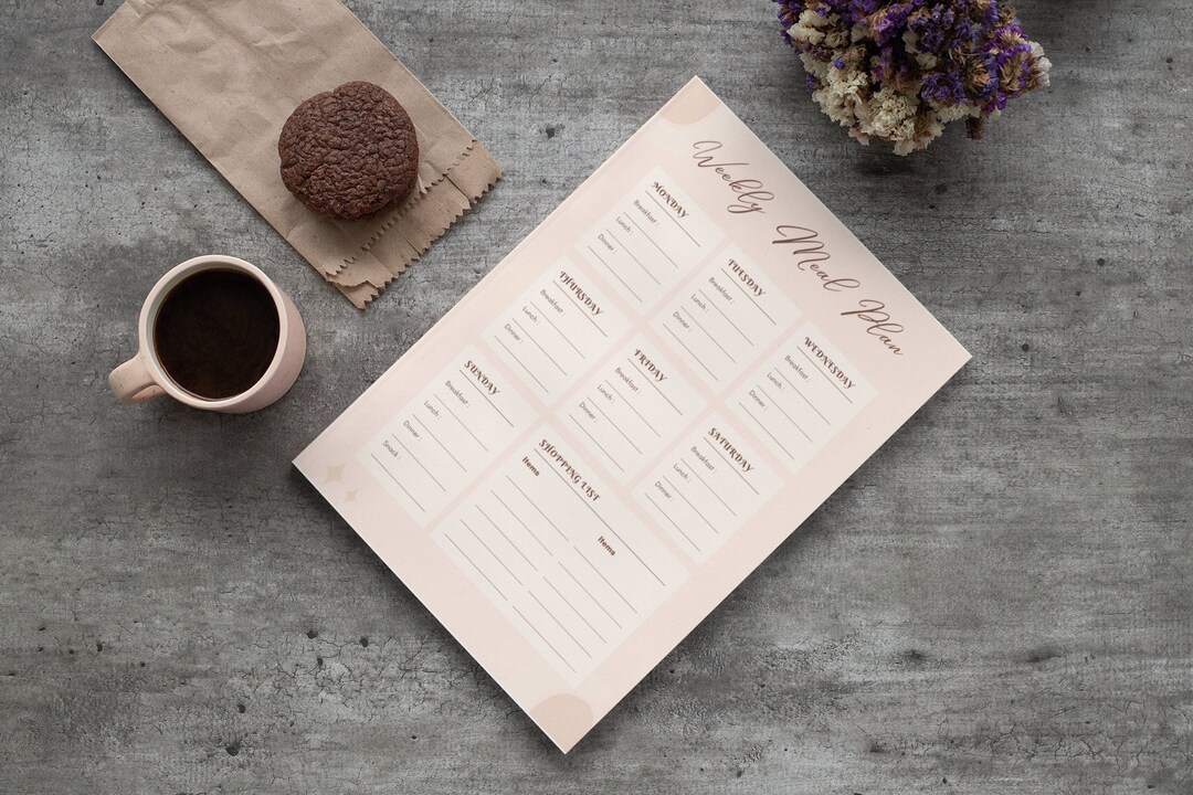 Printable Weekly Meal Planner Weekly Menu Planner Meal Prep - Etsy