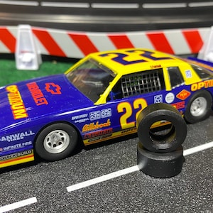 Scalextric Camaro IROC-Z, Chevrolet Monte Carlo & Ford Thunderbird Stock Cars Rear Tires (1 Pair, Size 215x95x125/55-12)