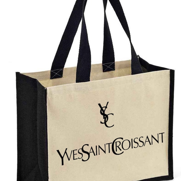 Yves Saint Croissant Embroidered Tote