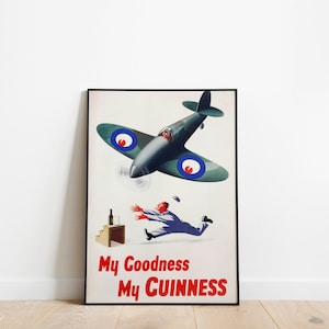 Plakat z reklamą Guinnessa w stylu vintage: Samolot