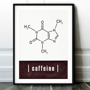 Oxytocin Molecule - Chemical Formula - Caffeine Print Poster