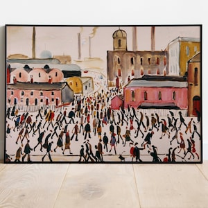 LS Lowry - Going to Work - 1959 Print Poster