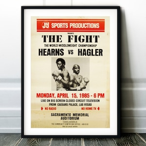 Hearns Vs Hagler Las Vegas (1985) Print Poster