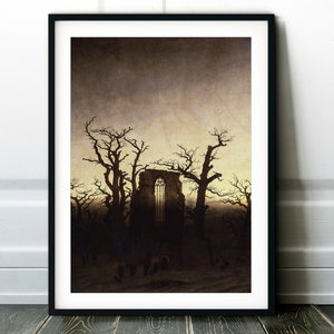 Caspar David Friedrich - Plakat z nadrukiem Opactwo w dębowym lesie