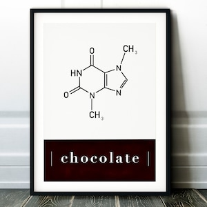 Oxytocin Molecule - Chemical Formula - Chocolate Print Poster