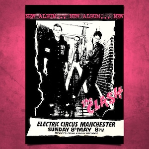 Punk Konzert Poster, Live in Manchester, 1977 Konzert, UK Punk, Art Print - A4 und A3 Größe