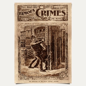 Jack the Ripper Zeitung, berühmte Verbrechen, Whitechapel Murders, Vintage-Stil Kunstdruck - A4 Größe