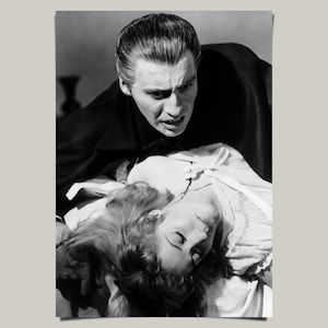 Dracula, Monochrome Portrait, Hammer Horror, Gothic Vampire Art Print A4 Size