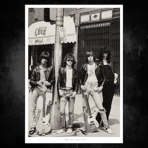 Foto de una banda de punk rock, CBGB, 1975, impresión artística punk (tamaño A4)