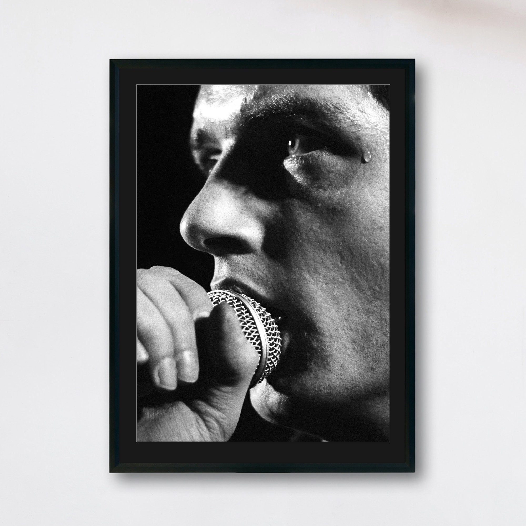 Ian Curtis Portrait, Joy Division Live, Monochrome Art Print A4 Size - Etsy