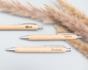 personalized ballpoint pen made of beech