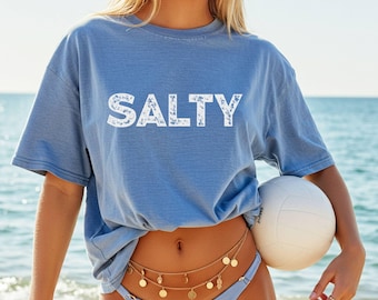 Camiseta con colores salados, playera moderna, playera de verano, playera de vacaciones, playera salada, playera divertida, regalo para ella, playera para mamá