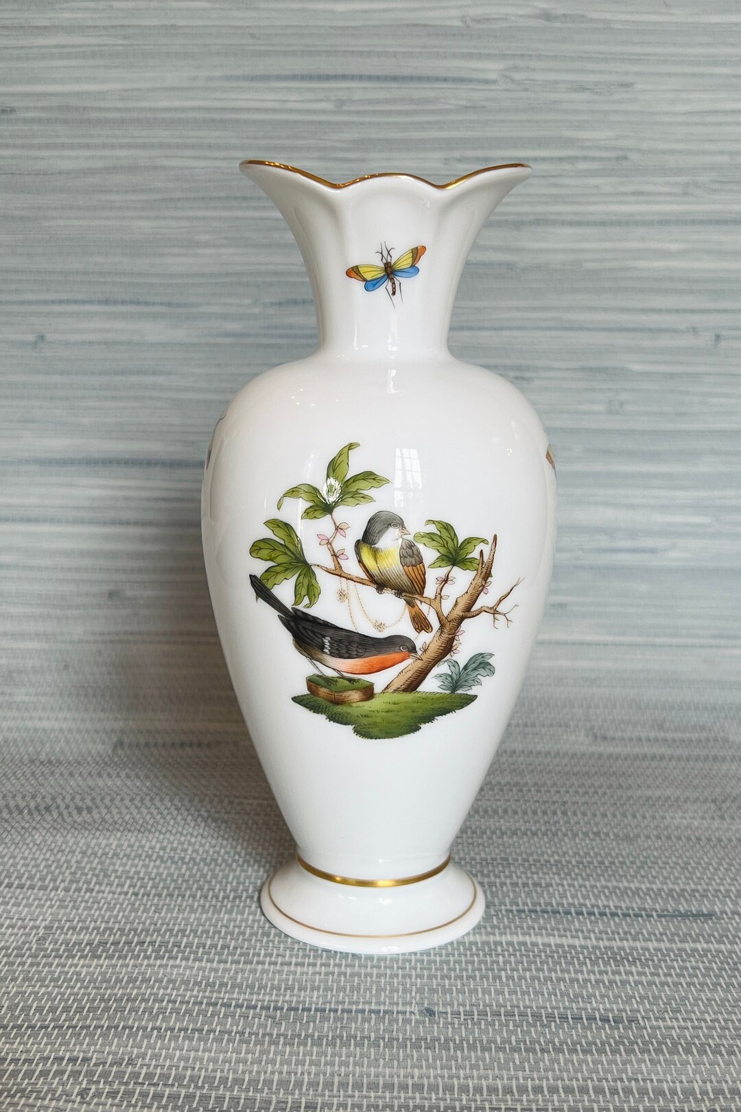 Herend Rothschild Birds Porcelain Vase Etsy