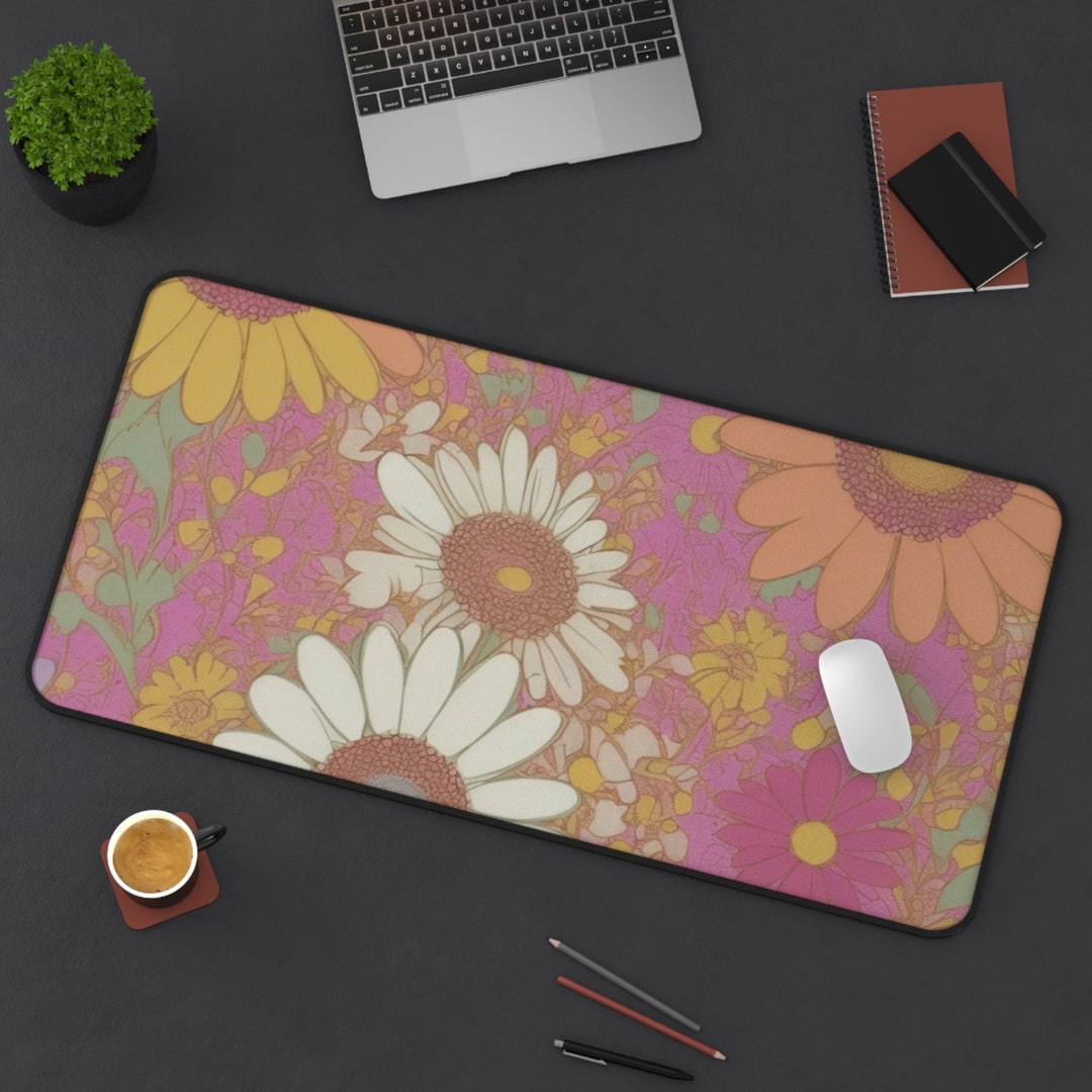 Daisy Office Desk Mat Cute Kawaii Pink Work Gift Etsy