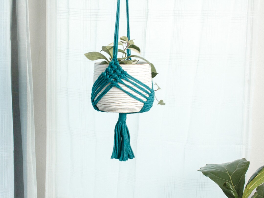 Macrame Plant Hanger, Ceiling Plant Hanger, Hand Made With Customizable