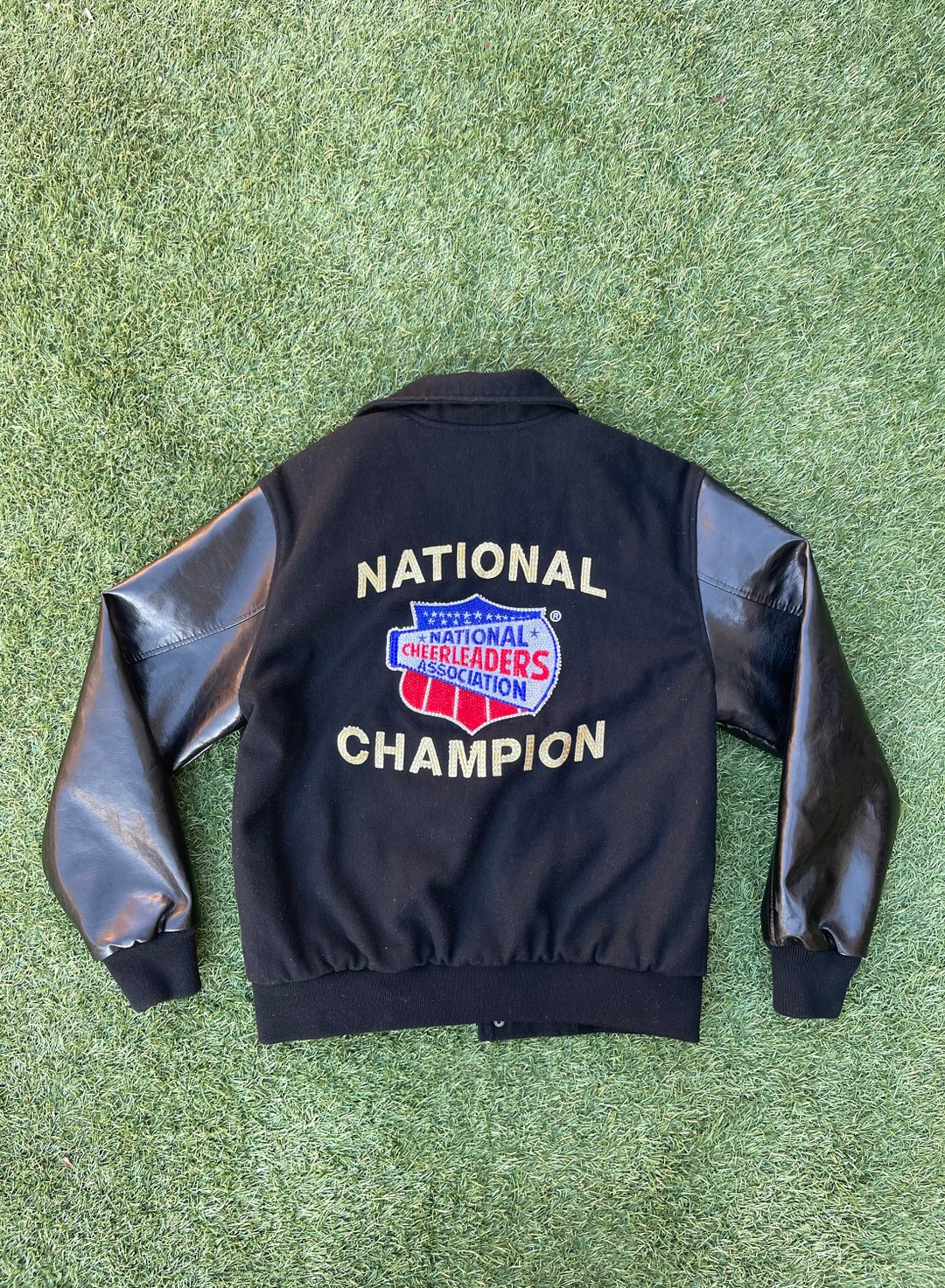 Varsity Blinged NCA Cheerleader Champion Bomber Jacket Leather Etsy