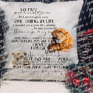 À mon petit-fils lion, conception numérique, panneaux pour oreillers et plus