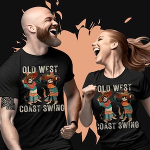 Old West Coast Swing - Vintage Dancing Fiesta Cats Dancer Unisex T-shirt