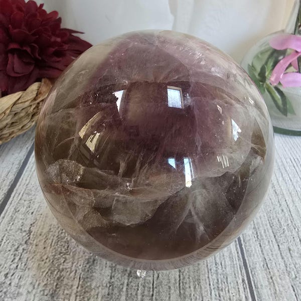 82mm Rainbow Fluorite Crystal Sphere Orb (H3)