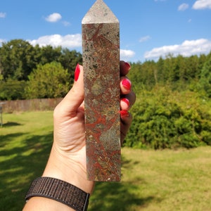 7&quot; Dragon Blood Jasper Crystal Tower (D6) Natural Stone Obelisk Crystal Point