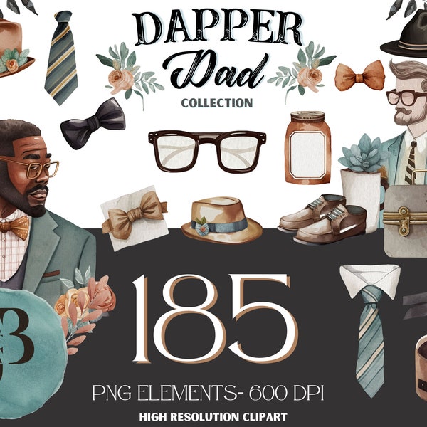 Hübscher Vater Vatertag Clipart, Dapper Dad Sammlung, Vatertag Clipart, sofortiger Download, begrenzte kommerzielle Lizenz