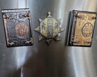 The Mummy Books of the Dead Living and key magnet set
