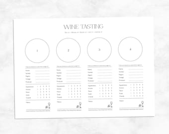 Printable Wine Tasting Scorecard Mat (A4, Letter Size)