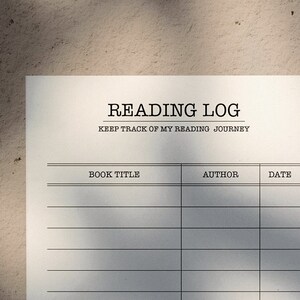 Reading Log Bookmark, library book trackers, book log, customized bookmark, reading tracker, A4 size/Letter size