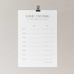 Note de dégustation de vins, Carte de pointage des vins, Dégustation de vins, Tapis de dégustation de vins, Notation des vins, Fiches des vins, Note imprimable sur les vins, Format A4/format Lettre