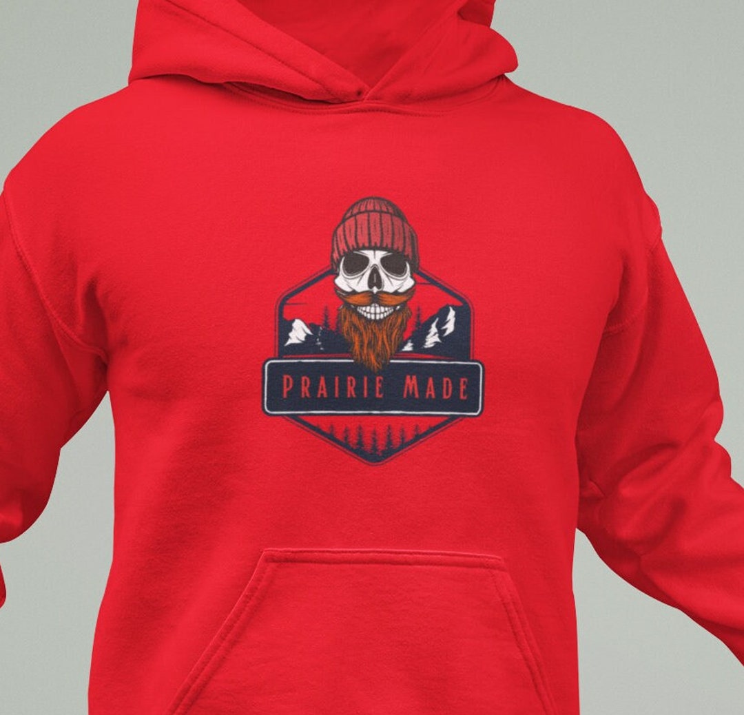 Prairie Made Sweater Mens Skull Hoodie Canadian Sweater Etsy