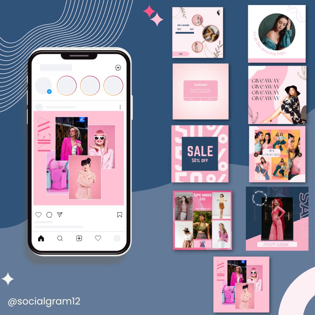 Fashion Ecommerce Instagram Post Canva Template L Modern - Etsy