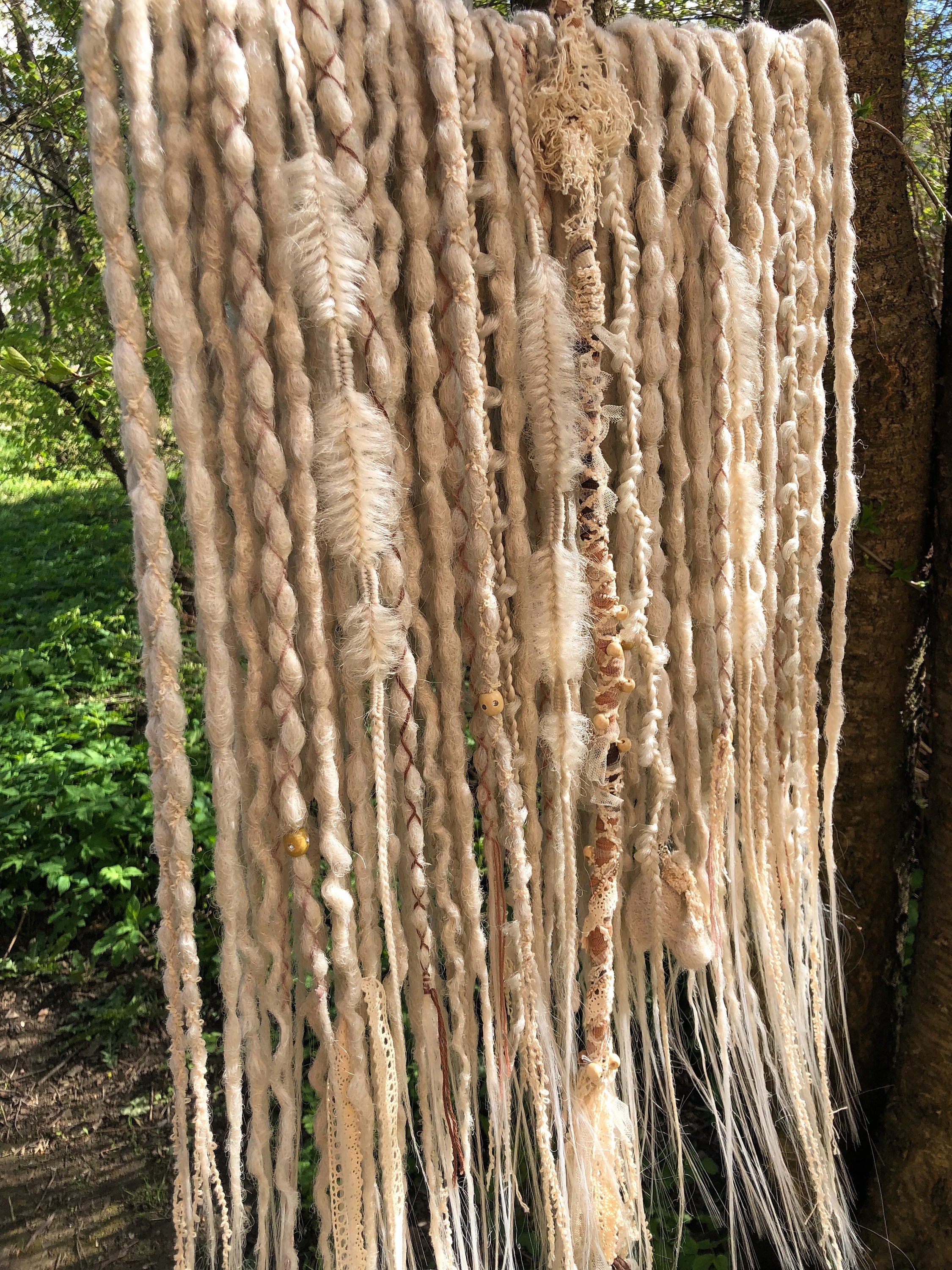 Angels Dread White Angel Dreads, Light Gray SE Dreads, Single Ended Dreads, De ...