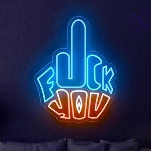 Middle Finger Neon Sign,neon sign bedroom, F neon art,neon wall decor,bar sign,neon wall sign,neon sign custom,red neon sign,neon signs